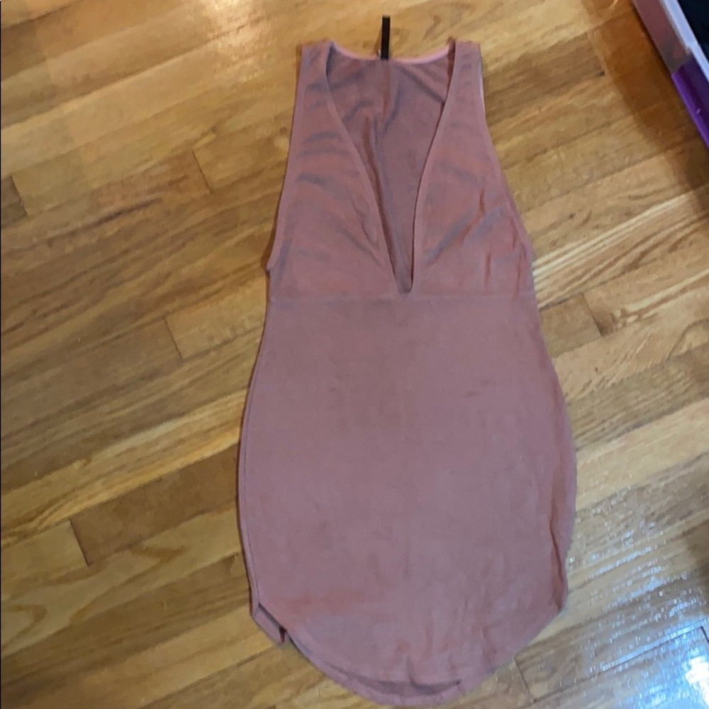 Faux suede mini dress